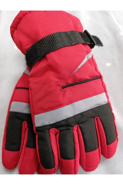 İşnar Snow Ski Gloves Waterproof Cold Proof with Inner Layer Age Fleece-Lined