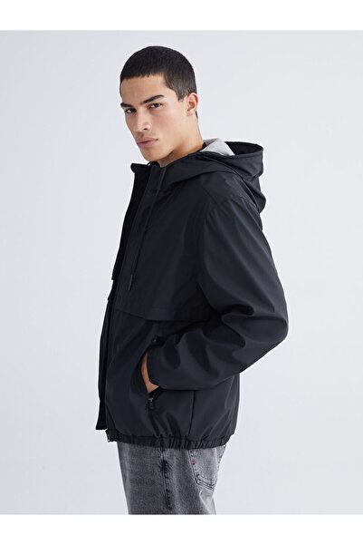 LC Waikiki Black Standard Fit Men's Raincoat