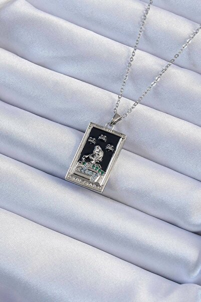 blackpure 316L Steel Chain Silver Color Zircon Stone with Black Enamel Girl F...