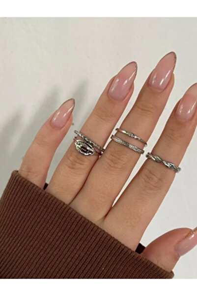 Ervalina مجموعة من 5 خواتم وخواتم مفصلية 1542