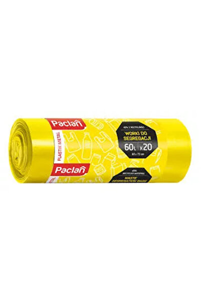 Paclan PACHET 10 ROLE PUNGI DE MENAJ PENTRU COLECTARE SELECTIVĂ 60 L 20 BUC/S...