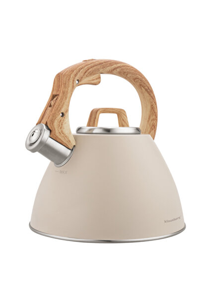 Klausberg KB 7954 Whistling Kettle, 2.5 l, Heat-insulated wood-effect handle,...