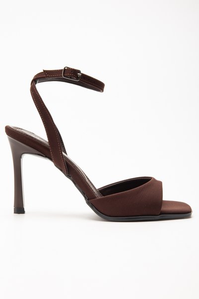 Entella Store Lesley Cross-Strap Bitter Coffee Satin Single-Strap Women's Shoe