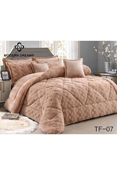 Roshen 6-piece winter double bed sheet set, soft velvet middle filling with p...