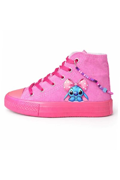 amazoondesing Pink Layloo Printed Pink Pink Sole Girls' Sports Shoes and Snea...