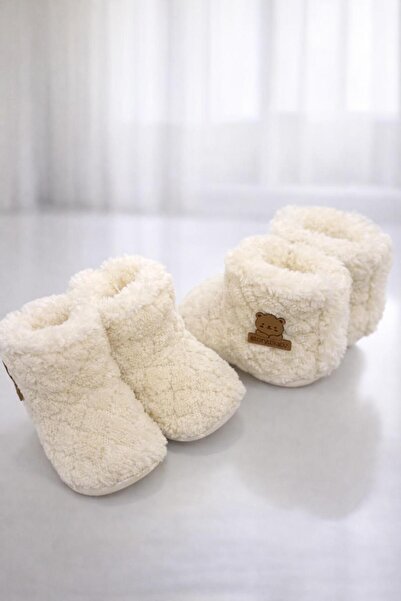 genelted Peluş İçi Kürklü Bebek Patik