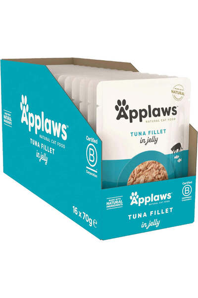 Applaws كات باوتش تونة فيليه مع جيلي 70 غرام، عبوة من 16 قطعة