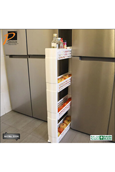 PLASTICA منظم ارفف للمساحات الضيقه رف متعدد الأغراض بأربع طبقات أبيض 97 *54 *...