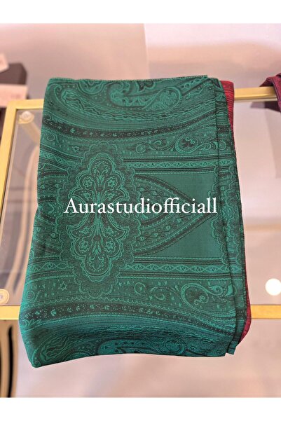 aura studio Desenli Hint İpeği Şal