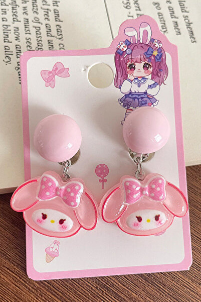 Parantez Aksesuar Çocuk Küpesi Delim Gerektirmeyen Klipsli Kuromi Hello Kitty...