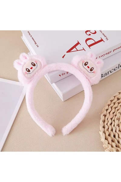 synshop Labubu roza figura zabavna Pliš kruna dodaci za kosu devojka dete mla...