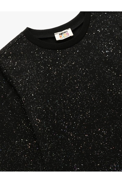 Koton Kids Tricou din bumbac cu mânecă lungă, decolteu rotund și detalii cu s...