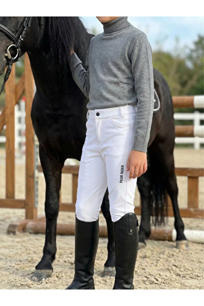 PEUR RIDER SHOP Pantaloni de călărie pentru băieți, albi, impermeabili, rezis...