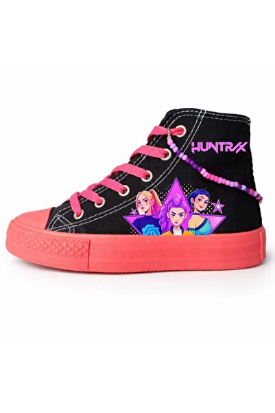 amazoondesing Kpop Star Huntrix Printed Black Pink Girls' Sports Shoes and Sn...