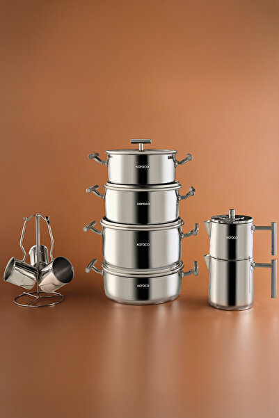 Karaca Powersteel 316+ Vanilla 15 Piece Steel Cookware Set