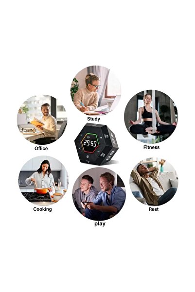 Renvox Dijital Zamanlayıcı Saat -Çok Fonksiyonlu Pomodoro & Spor Sayacı- LED ...