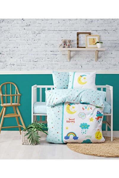 BUDİ HOME مجموعة غطاء لحاف الأطفال من آرت سويت دريمز مينت لاب