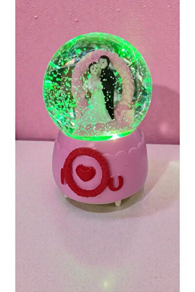 FAMEMUS ACCESSORY Sevgililer Gününe Özel Büyük boy Püskürtmeli Çİft Kar Küresi