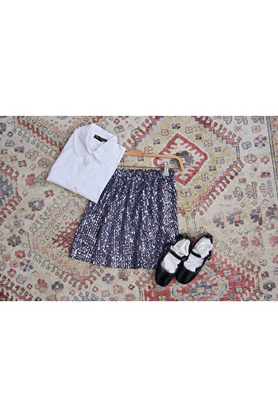 KÜÇÜĞÜM BUTİK Fusta gri cu paiete din mai multe piese pentru fete