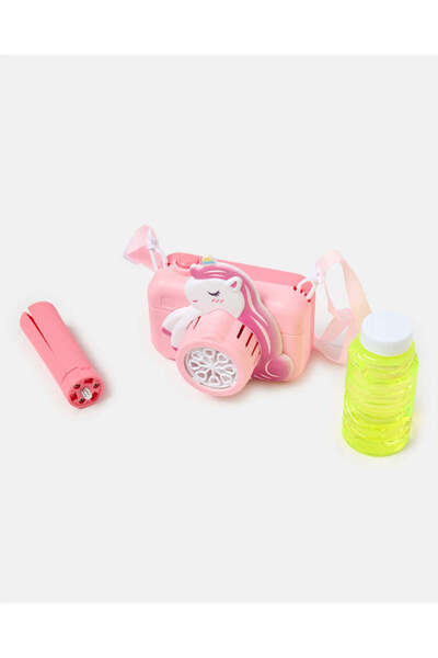 REDTAG كاميرا فقاعات على شكل وحيد القرن الوردي مع 110 مل من محلول الفقاعات (ا...