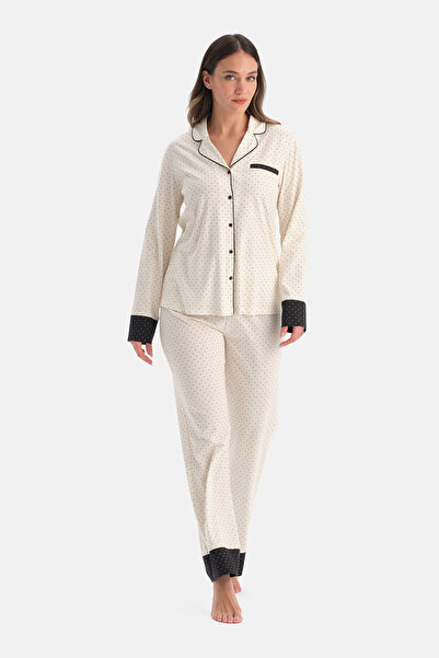 Dagi Polka Dots Cotton Modal Shirt Pants Set