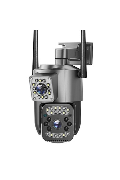 UNİBOX Wi-Fi Surveillance Camera, 8MP, 4K, Dual Lens, 10x Zoom, PTZ, IP66, Black