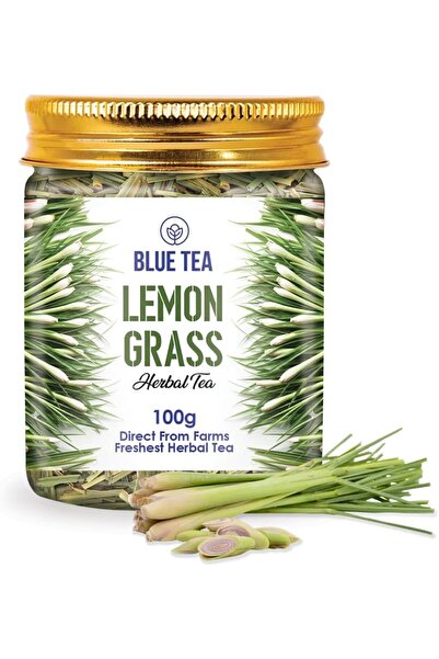 BLUE TEA Lemongrass Herbal Tea, Detox & Metabolism Boost, Caffeine-Free, 100g...