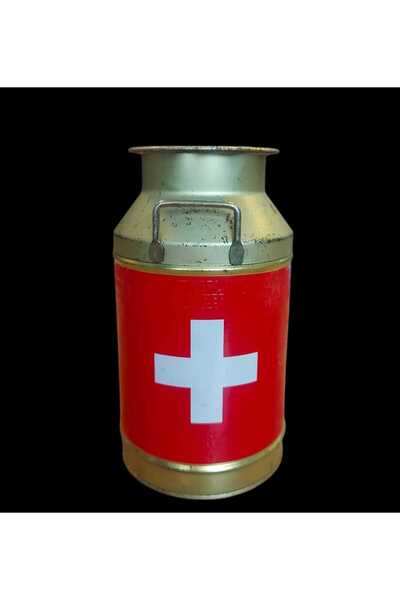 kho military design 17x9 cm. Dönem Metal Süt Güğümü Formunda Swiss Premium Çi...