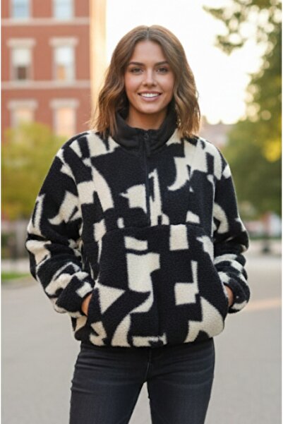 ARDSU Kadin Yarım Fermarli Polar Sweatshirt