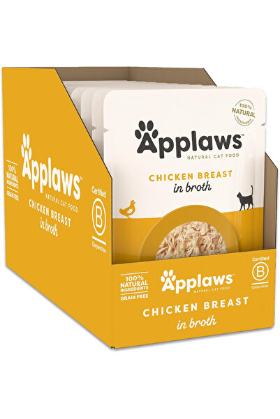 Applaws كات بوتش صدور دجاج وأرز في مرق 70 غرام، عبوة من 12 قطعة