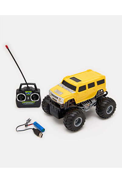 REDTAG شاحنة سباق وحشية صفراء اللون، بمقياس 1:16 وتردد 27 ميجاهرتز، تعمل بجها...