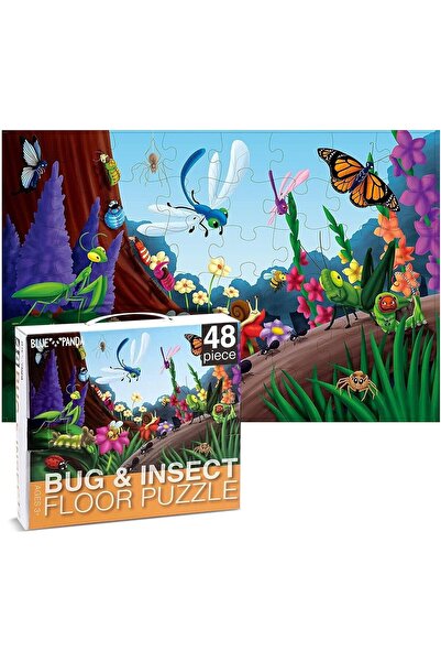 Blue Panda أحجية أرضية عملاقة للأطفال مكونة من 48 قطعة، لعبة حشرات جامبو (2 ×...