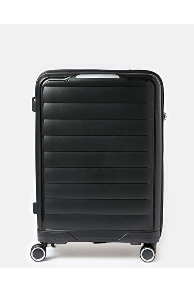 REDTAG حقيبة سفر سوداء بعجلات (24 بوصة)