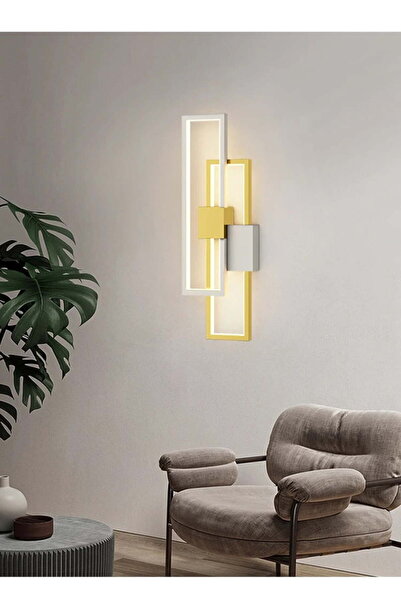 luminastar LED Wall Lamp 30W, 2 Rectangles Gold + White, Neutral Light