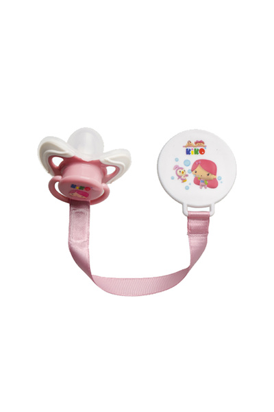 Kiko PACIFIER WITH SILICONE BAGLET (3 M+)-Pink