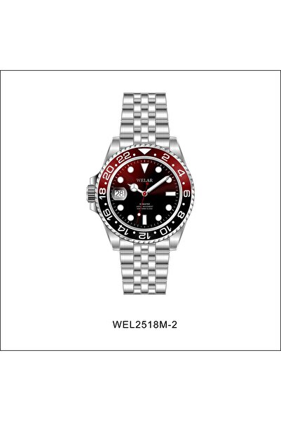 Welar Wel2518M-2 Steel Calendar Sapphire Glass Men's Wristwatch 5 Atm Water R...