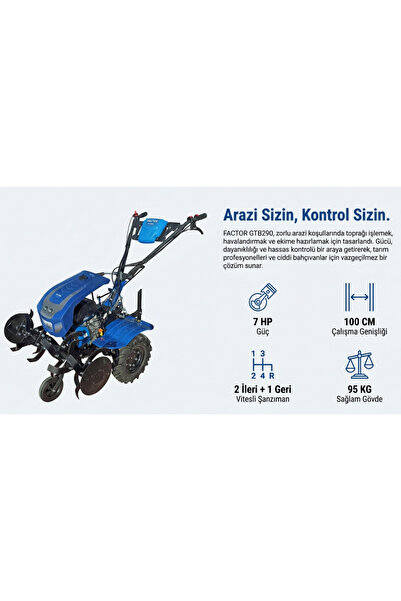 Factor GTB290 Benzinli Çapa Makinası Güçlü Bahçe Çapalama Makinesi