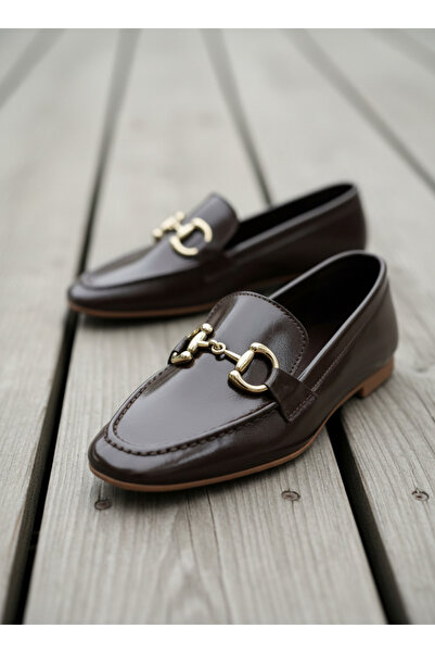 by selvi Lukka Shoes Mical Women's Bitter Brown Wrinkled Patent Leather Balle...