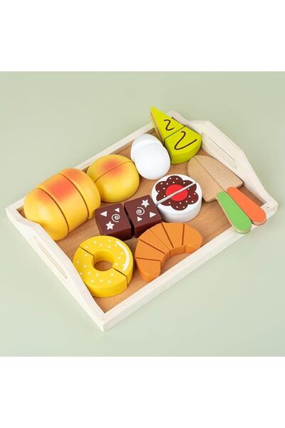 XICEN مجموعة ألعاب طعام خشبية