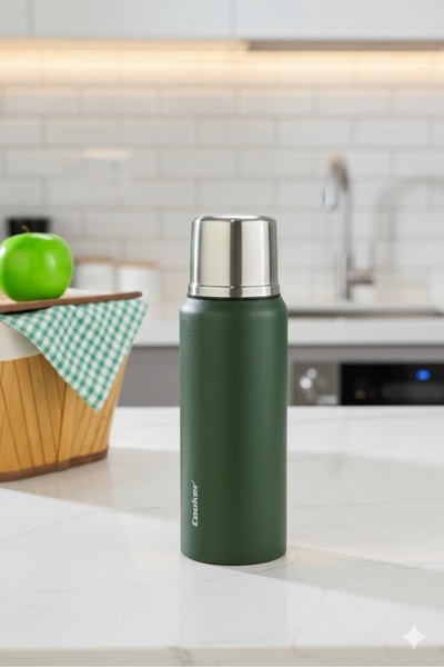 VENETTO 1 Liter Double Wall Thermos Silver 24 Hours Hot, 48 Hours Cold, 72 Ho...