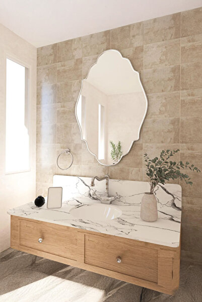 Fawdecor Ahşap Çerçeveli Modern Dekoratif Duvar Aynası
