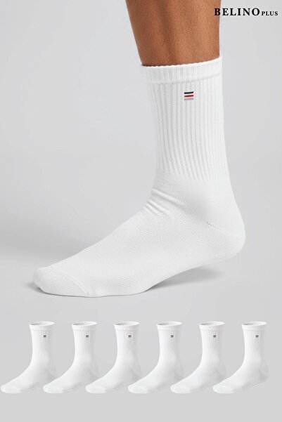 belyy White Color 6 Pack Men's Sports Socks