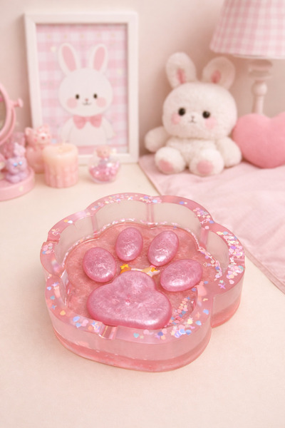 PELIUS Scrumieră Kawaii, Scrumieră cu figurină de câine cu paiete roz, Decor ...