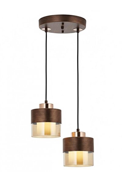 Avonni AV-4288-2T-CPR Bakır Boya Modern Avize E27 Metal Cam 40 cm