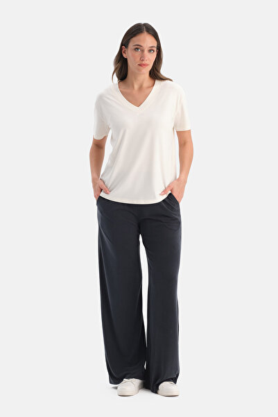 Dagi Black Pocketed Basic Modal Pants