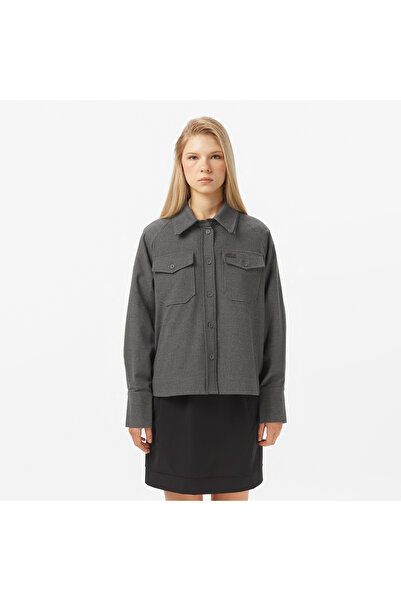 Lacoste Kadın Regular Fit Koyu Gri Dış Gömlek