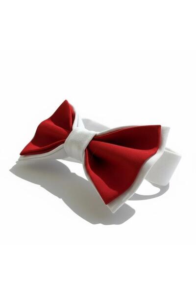 Aslı Türkoğlu Boy's White and Red Bow Tie – Classic Special Occasion & Holiday Accessory