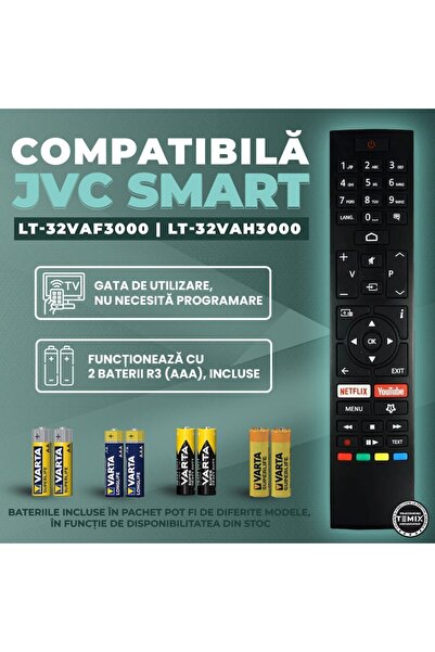 temix Telecomanda compatibila JVC Smart, RM-C3602, LT-32VAF3000, LT-32VAH3000, LT-32VAH3035
