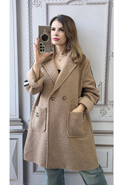 GLAMSI Curled coat with sleeve details