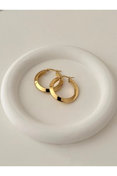 FIERA JEWELRY Steel Gold Women's Hoop Earrings
